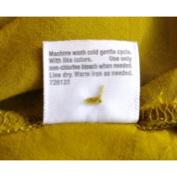 A New Approach Top Large Long Tab Sleeves Pockets Mustard Green - Picture 11 of 13